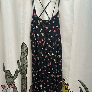 Old Navy Black Dress with Floral Print